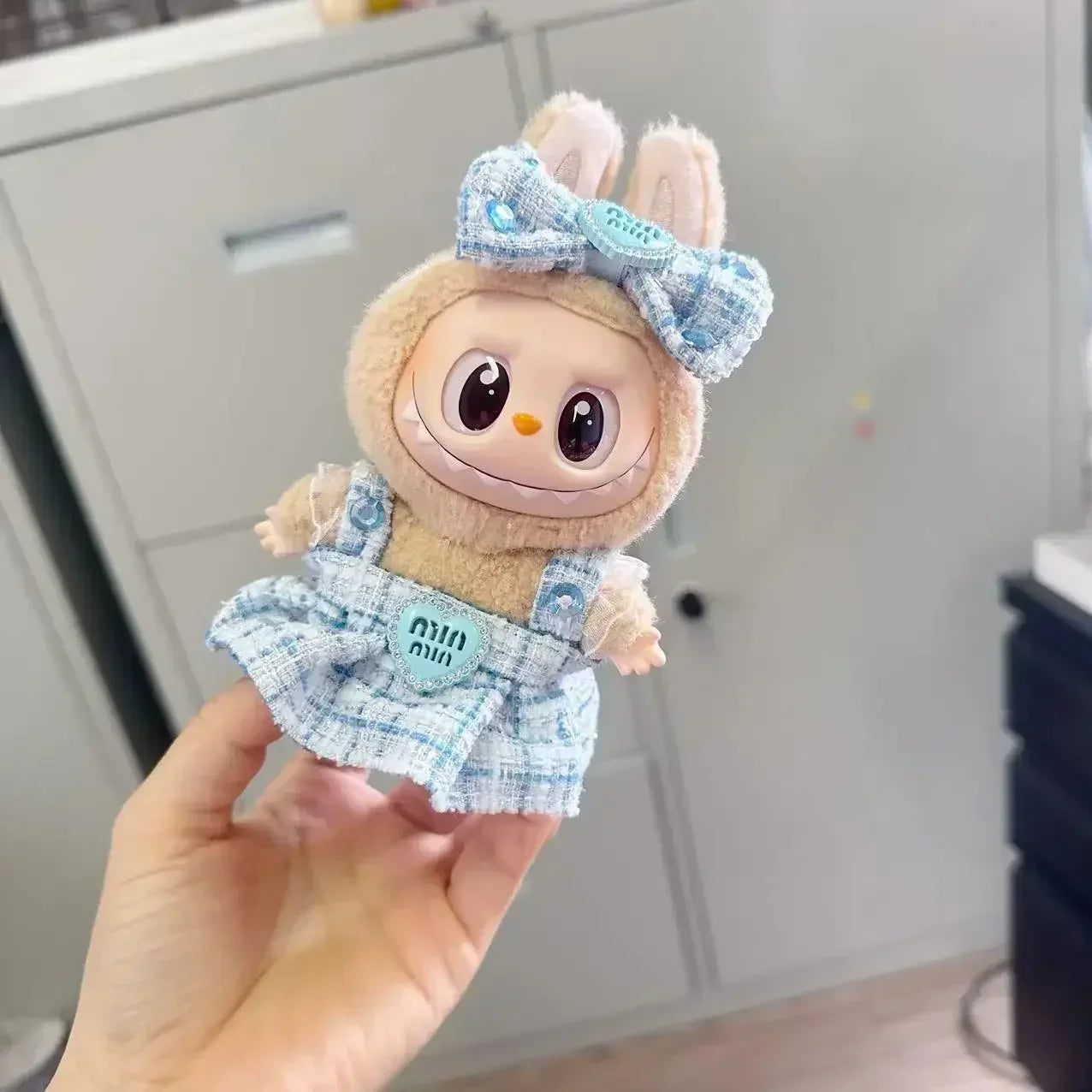 17cm Labubu Plush Doll Clothes - Kpop EXO Idol Outfit V1 V2 Black Dress Suit Accessories Gift