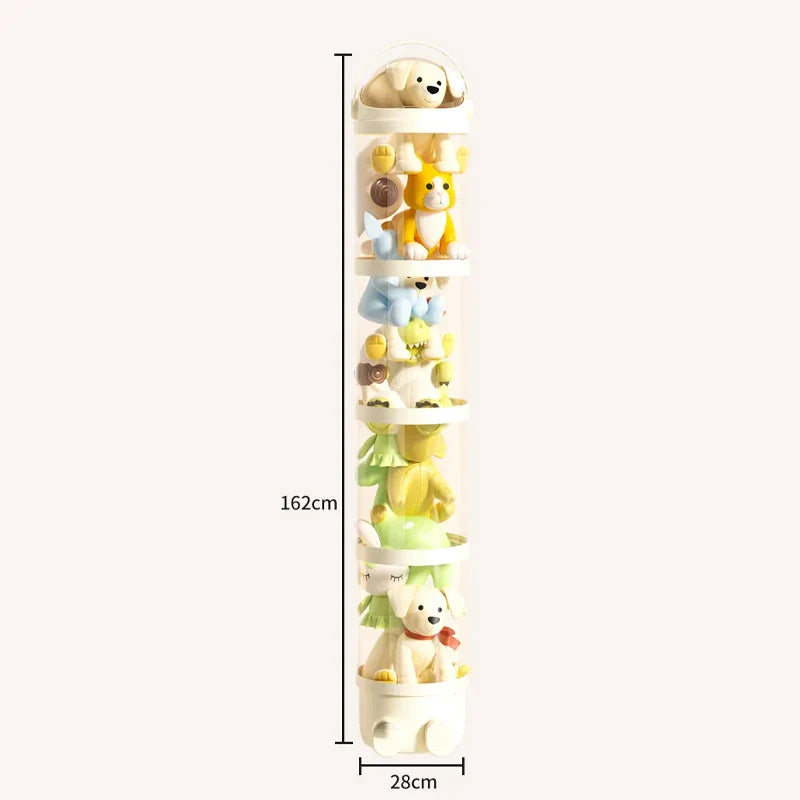 Transparent Doll Storage Box - Plush Toy Organizer Tube & Stuffed Toy Storage Barrel for Children