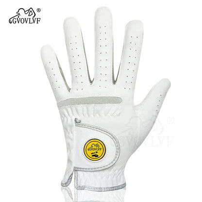 Men's Golf Glove - Breathable Micro Soft Fabric, Comfortable Fit with Magnetic Marker & Replaceable Design for Golfers
