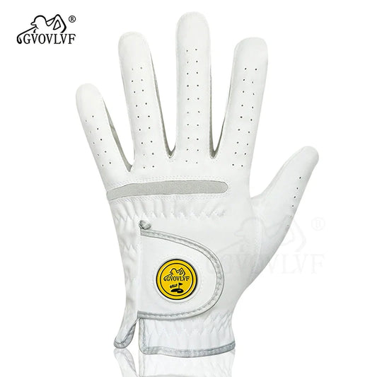 Men's Golf Glove - Breathable Micro Soft Fabric, Comfortable Fit with Magnetic Marker & Replaceable Design for Golfers