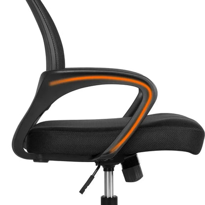 Adjustable Mid Back Mesh Office Chair with Armrests – Black Swivel Computer & Gaming Chair