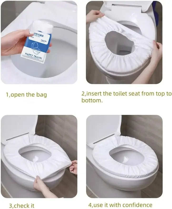 Disposable Waterproof Toilet Seat Covers – Non-Woven Fabric Seat Protectors for Travel, Hotels, Hospitals & Public Restrooms