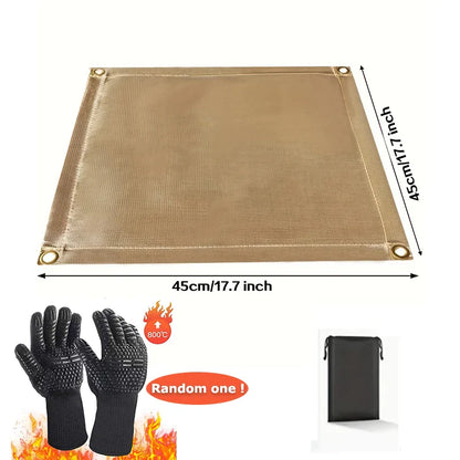 Outdoor Camping & BBQ Fire Protection Mat – High-Temperature Iron Fire Retardant Carpet for Picnic, Barbecue & Indoor Use
