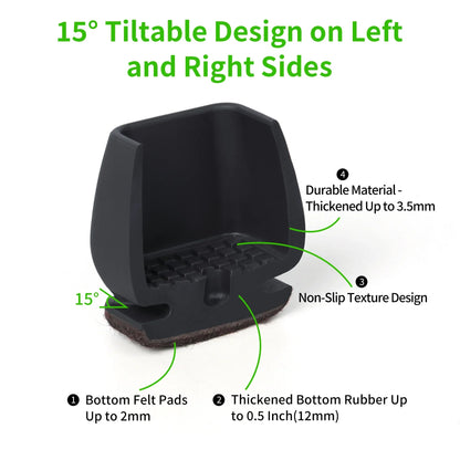 16PCS Silicone Chair Leg Pads — Non-Slip Felt Furniture Floor Protectors for Noise Reduction & Scratch Prevention