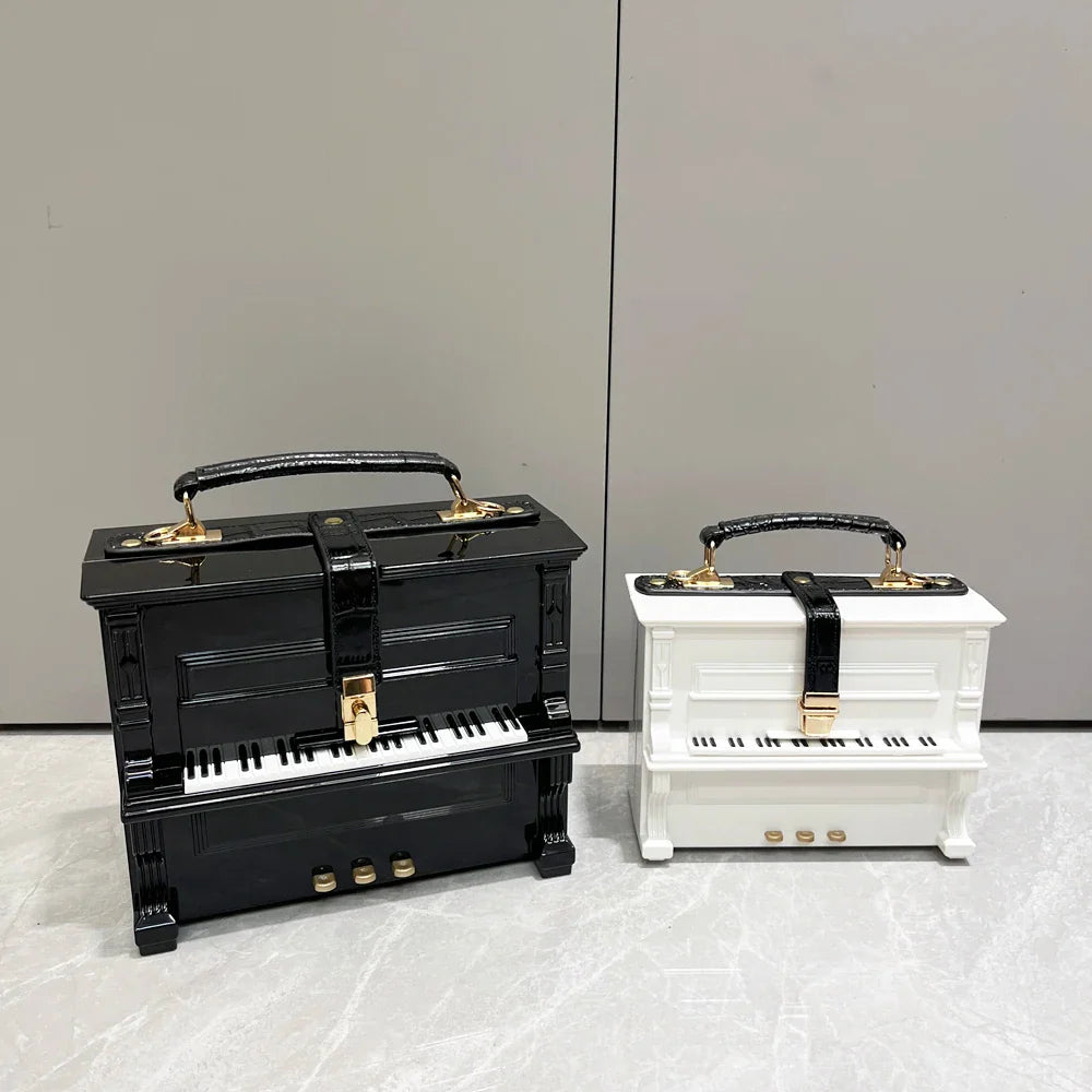 Luxury Designer Piano-Shaped Handmade Crossbody Shoulder Bag for Women – Elegant Purse, Messenger & Banquet Bag