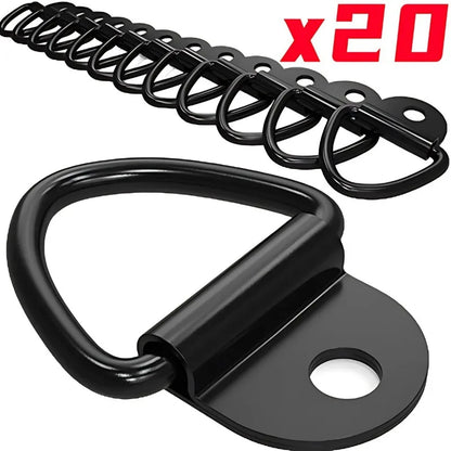 10/20pcs Stainless Steel D-Shape Pull Hook Tie Down Rings - Cargo Anchor Rings for Trucks, Trailers, RVs & Boats Accessories