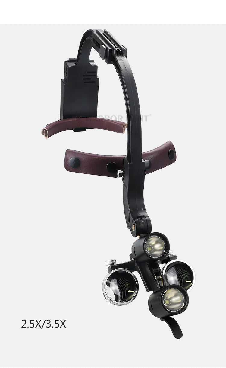5W Dental LED Headlight – 2.5X/3.5X Magnification Binocular Loupes with 2 Filters for Dentist Surgery