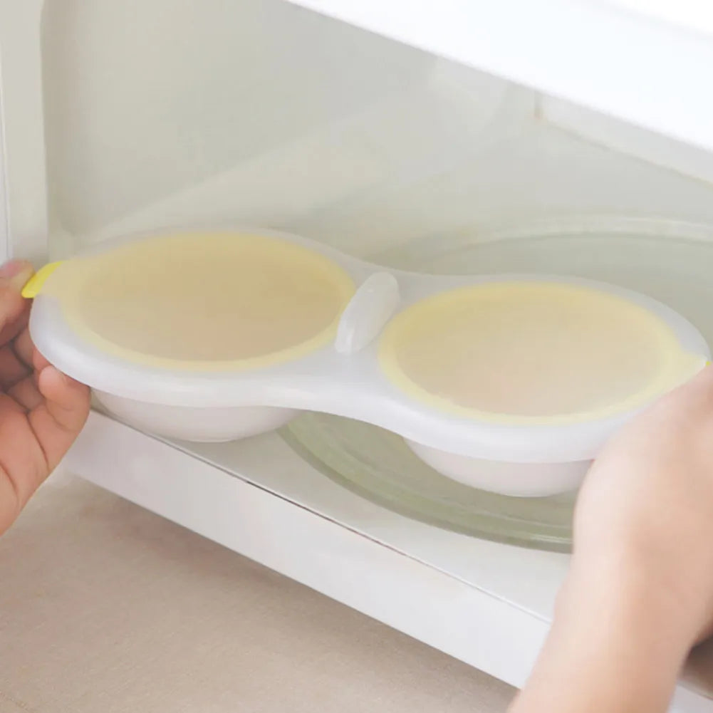 Innovative Double Cup Egg Boiler - Microwave Eggs Poacher & Stock Layer Egg Cooker