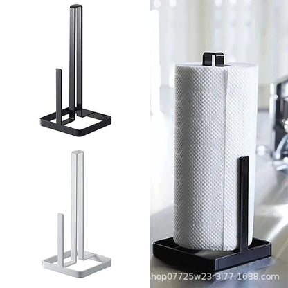 Portable Kitchen & Bathroom Paper Towel Holder – Silver Napkin Rack Stand for Home Storage & Small Accessories