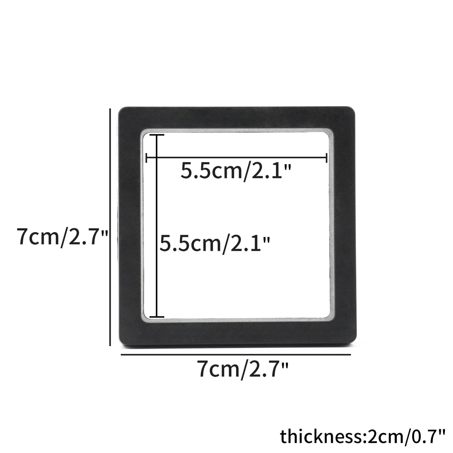 Black 3D Floating Display Case – Free-Standing Jewelry Storage for Rings, Earrings, Necklaces