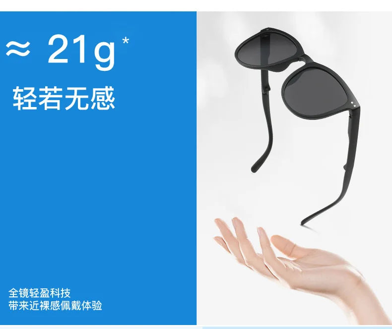 UV400 Polarized Folding Sunglasses – Anti-UV Oval Frame for Men & Women