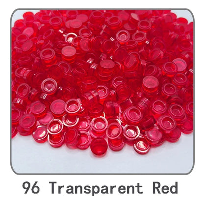 1000Pcs 1x1 Round Building Blocks Set - 52 Color DIY Creative Educational Bricks Compatible with 98138 Toy Kits for Kids