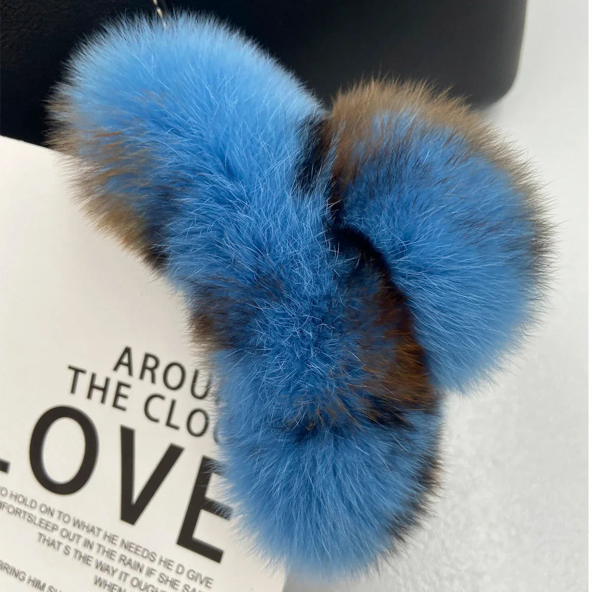 Winter Fuzzy Hair Claw for Women – Warm Fluffy Natural Rex Rabbit Fur Hair Clip, Elegant Fashion Party Accessory