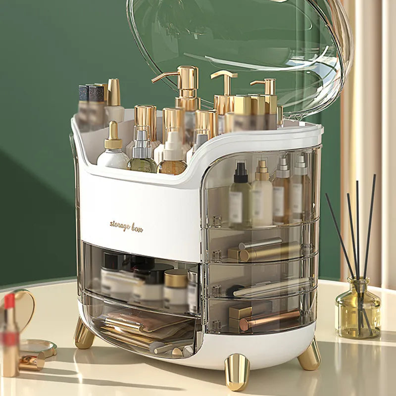 GlamStation Delight: Large Capacity Makeup Organizer - Desktop Chic for Your Beauty Bits!
