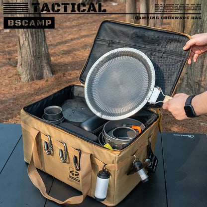 30-42L Waterproof Tactical Camping Storage Bag – Insulated Folding Organizer for Outdoor Gear, Picnic, and Field Equipment