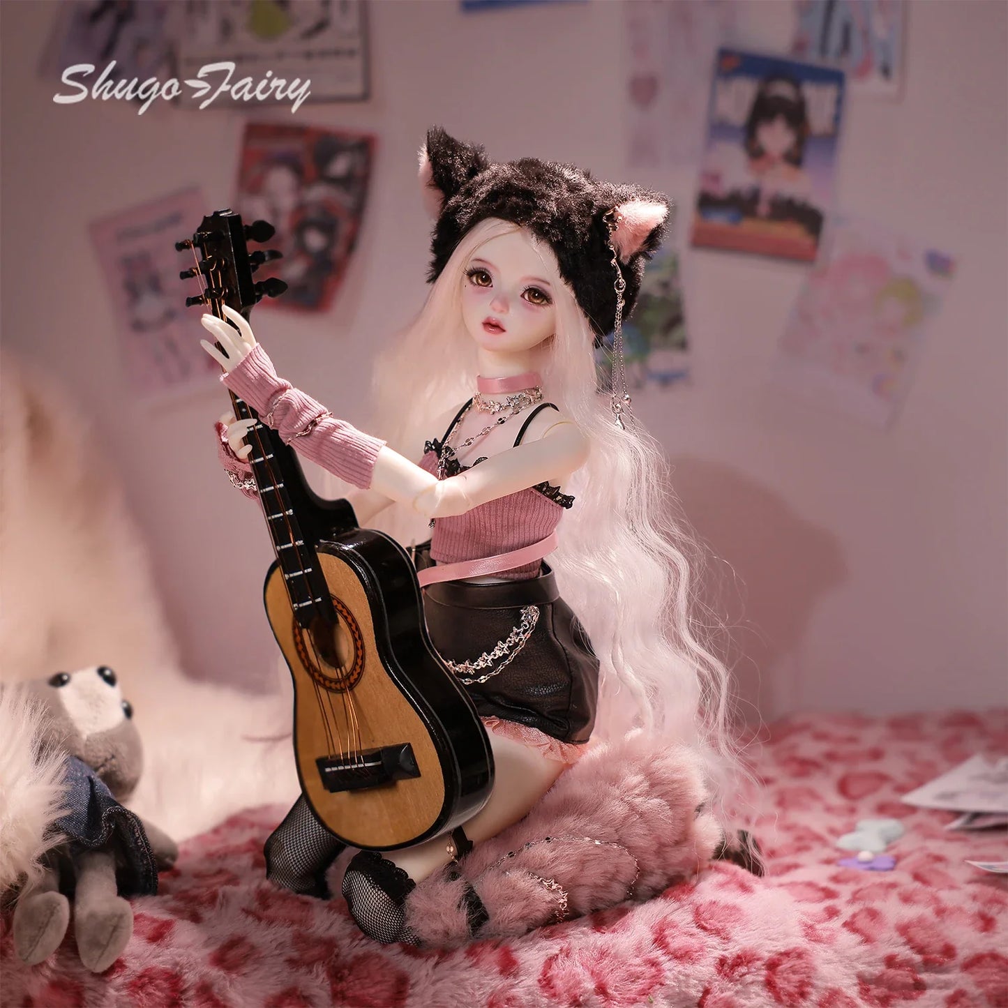 Celia N Y2K Baddie 1/4 BJD Doll – Fullset Pastel Punk Pink Cyber Style, Sweet Honey Girl ShugaFairy Collectible Figure