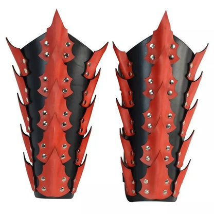 Medieval Steampunk Viking Bracer – PU Leather Scale Arm Armor for Knight, Warrior LARP Cosplay & Theatre Costume