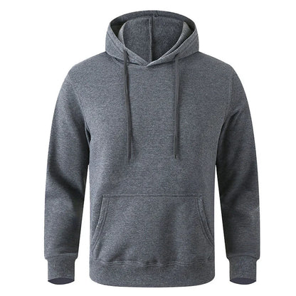 Unisex Warm Sweatshirt — Casual Solid Color Streetwear Pullover with Pocket, Sport & Fitness Hoodie in Multiple Colors