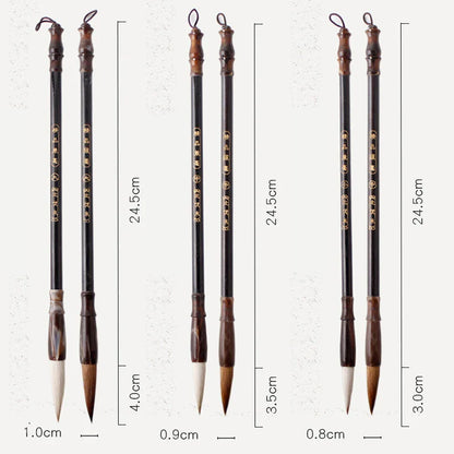 6PCS Chinese Calligraphy Brush Pen Set – Wool & Weasel Hair Brushes for Painting & Script Writing