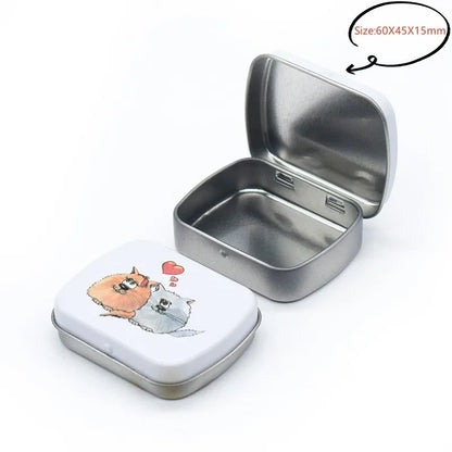 Square Silver Tin Storage Boxes – Small Metal Box for Jewelry, Keys, Coins & Wedding Candy