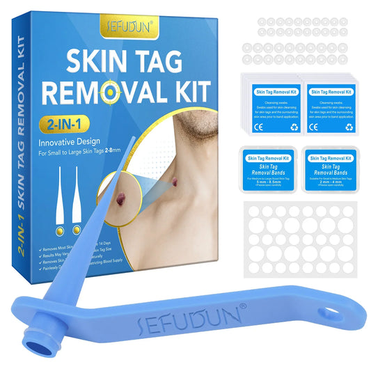 Skin Tag Removal Kit — Safe & Effective Home Use Bands for Small to Large Skin Tags (2-8mm) with Cleansing Swabs