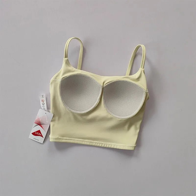 Women's Sports Bra Top with Push-Up Fitness - Fixed Pad Yoga Bra Underwear - Breathable Running Vest for Gym Wear