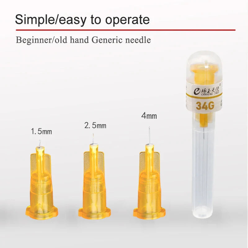 34G Ultra-Fine Disposable Small Needle for Cosmetic Use - Non-Painless Hand Needle 1.5/2.5/4mm