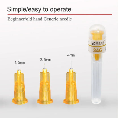 34G Ultra-Fine Disposable Small Needle for Cosmetic Use - Non-Painless Hand Needle 1.5/2.5/4mm