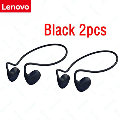 Lenovo Bluetooth 5.3 Wireless Bone Conduction Earphones — Waterproof Stereo Sports Earphones with Microphone, Over-Ear Design