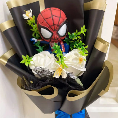 Superhero Plush Dolls — Handmade Spider-Man, Hulk, Superman & Captain America Bouquet Toys, Gift for Boys, Graduation, Christmas & Birthday