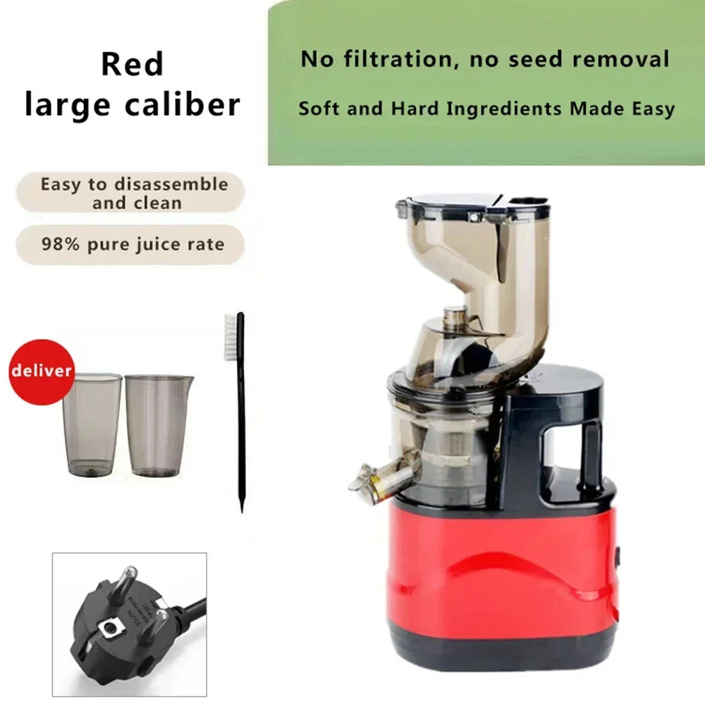 Houselin 7" Masticating Juicer — Cold Press Electric Juicer for Whole Fruits & Vegetables, High Yield
