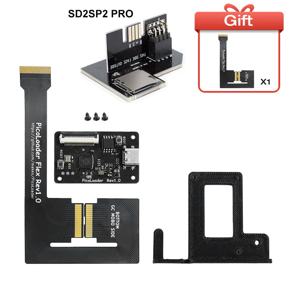 RetroScaler Black PicoLoader Flex Cable – No-Weld SD2SP2/GC2SD SDGecko for Nintendo GameCube Console