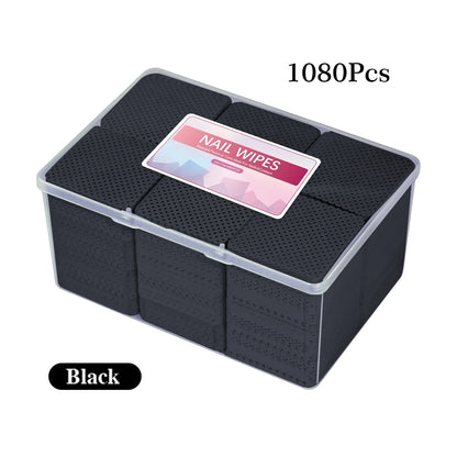 1080-Piece Nail Art Wipes - Lint-Free Cotton Pads for Gel Polish, Eyelash Glue & Beauty Cleaning