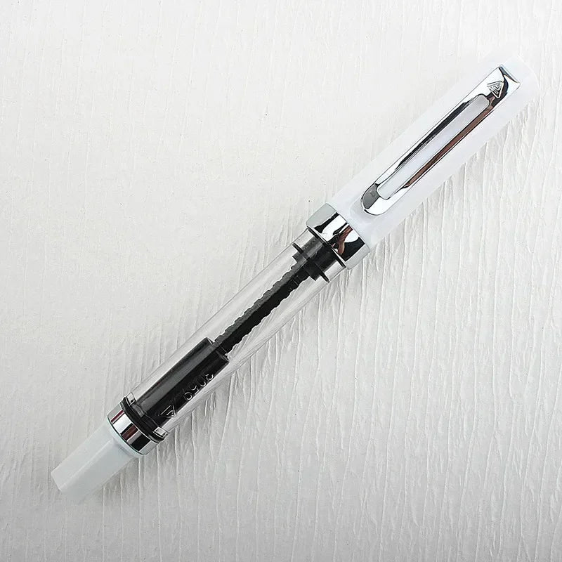3059 Piston Fountain Pen – High-Quality Transparent Resin with EF/F Nib (0.38/0.5mm) for Business & Gift
