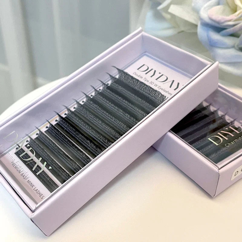 DIYDAY W Shape Eyelash Extensions 3D–8D – Premade W-Shaped Individual Faux Mink Lashes