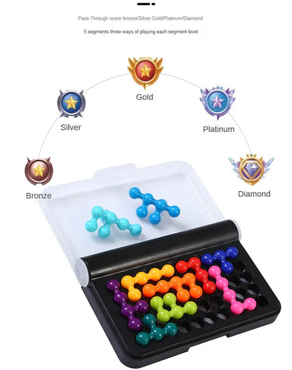 120 Challenges 3D IQ Puzzle Game – Classic Pyramid Logic Board for Kids, Montessori Bead Brain Teaser