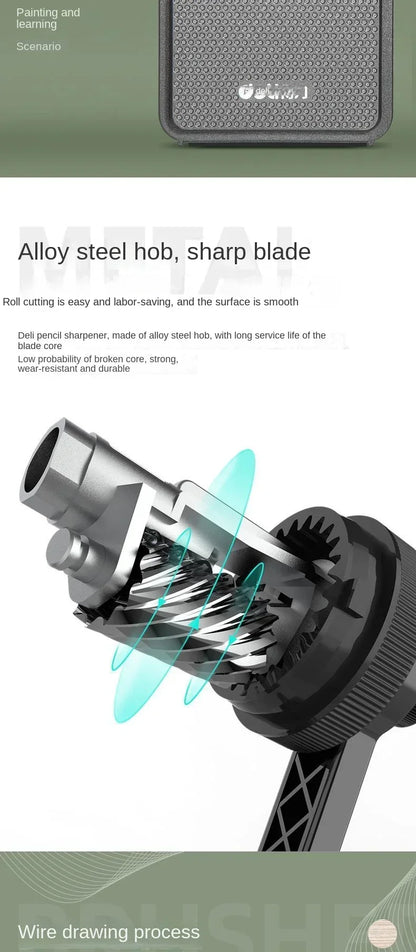 Adjustable Hand Crank Pencil Sharpener – Long-Lasting Blade Table Stationery Sharpener