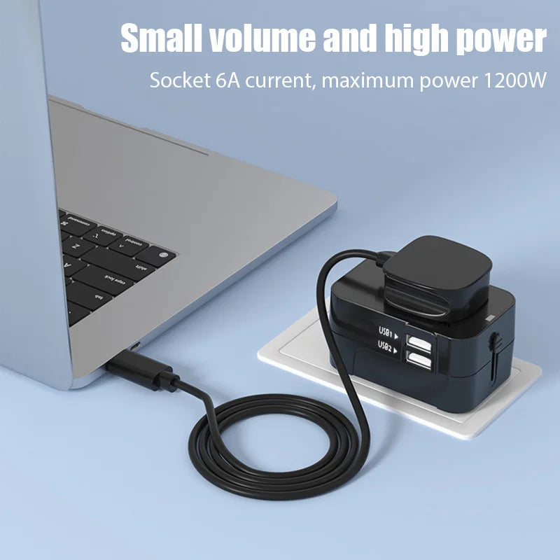 Global Travel Conversion Plug – Dual USB Port EU/UK/US/AU AC Power Charger Universal Adapter Socket Converter