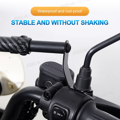SEAMETAL Motorcycle Handlebar Extension & Phone Holder – Carbon Fiber Balance Bar for Electric Vehicles