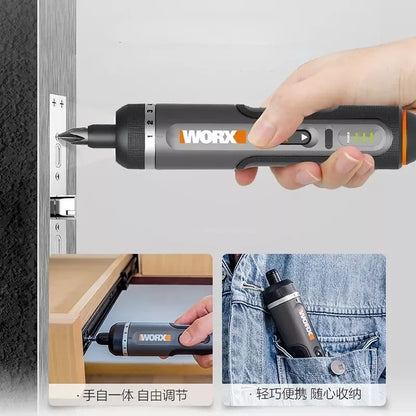 WORX WX242 4V Cordless Electric Screwdriver Set — USB Rechargeable Mini Drill with 30 Bits Power Tool
