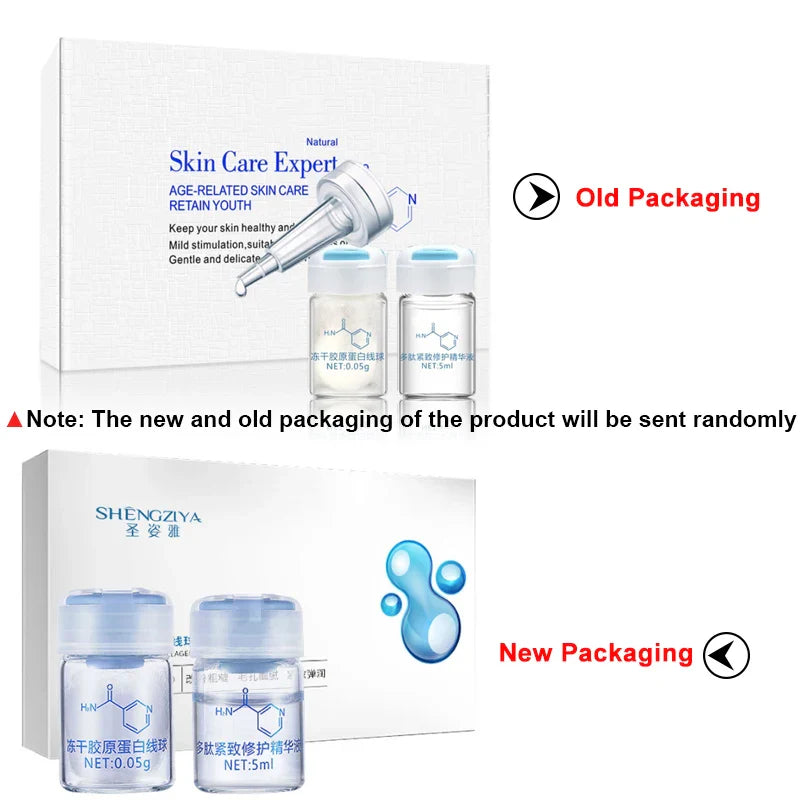 Korea Facial Hydrolyzed Silk Protein Collagen Serum – Moisturizing, Hydrating, Lifting, and Firming Essence for Fine Lines & Skincare