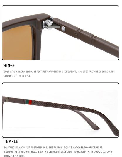 Luxury Square Vintage Polarized Sunglasses for Men & Women – UV400 Cycling, Driving, Fishing Eyewear