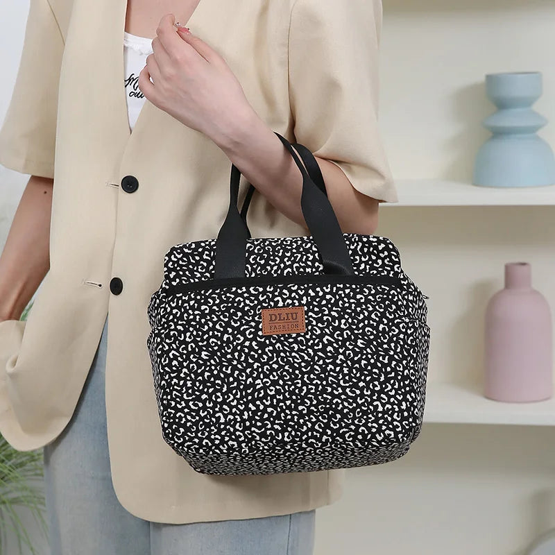 Thickened Nylon Insulated Lunch Bag – Large Capacity Portable Lunch Box with Aluminum Foil Lining for Work, Picnic, or School