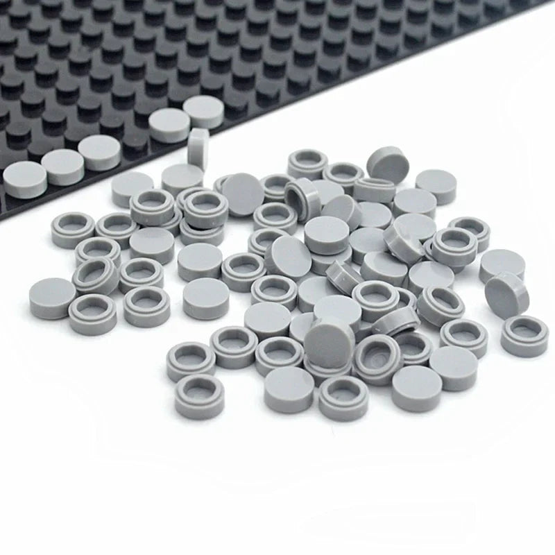 450PCS Round 1x1 Flat Stud Building Block Accessories – Colorful MOC-Compatible Creative Toy Parts Set for DIY Construction
