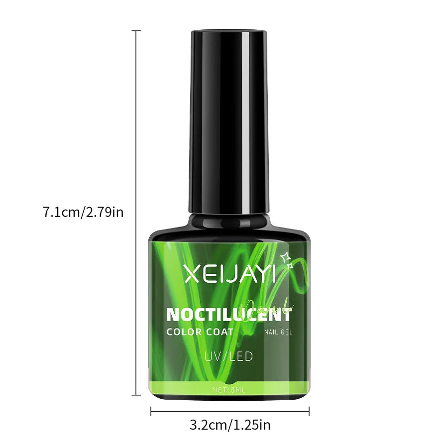 8ml Glow-in-the-Dark Luminous Gel Nail Polish – Semi-Permanent Soak-Off UV/LED Top Coat for Nail Art