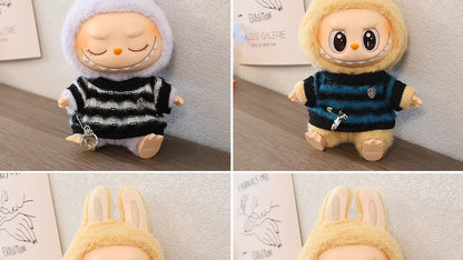 Labubu 15-17cm Blind Box Keychain Doll Outfit – Sweater & Glasses Accessory Set