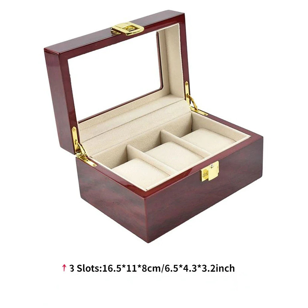 Luxury Wooden Watch Box — 1/2/3/5/6/10/12 Grid Organizer & Holder for Men’s and Women’s Watches, Jewelry Display