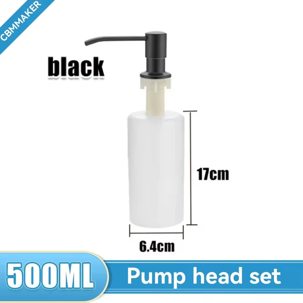 500ml Stainless Steel Liquid Soap Dispenser — Hand Press Pump Bottle for Kitchen Sink