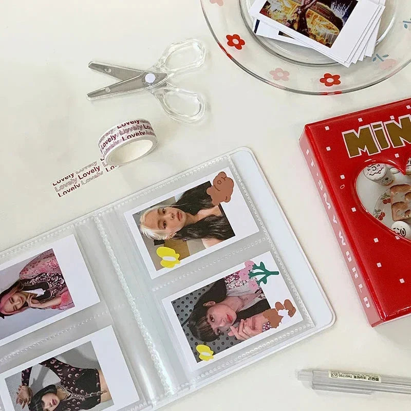 Mini Photo Album with 36/64/128 Pockets – Cartoon Photo Card Holder for Kpop Collectors and Photo Binders