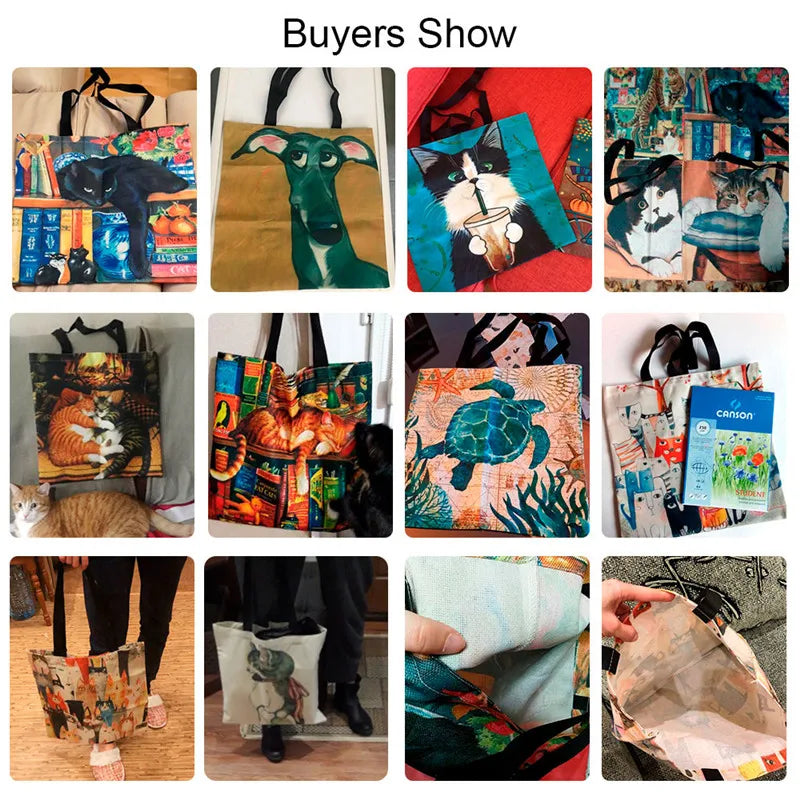 Cartoon Candy Handbag - Women’s Casual Linen Totes, Underarm Top Handle Bag, Shopping & Travel Tote